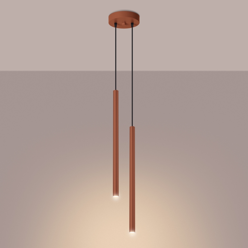 Hanglamp aan een koord PASTELO 2xG9/8W/230V rood