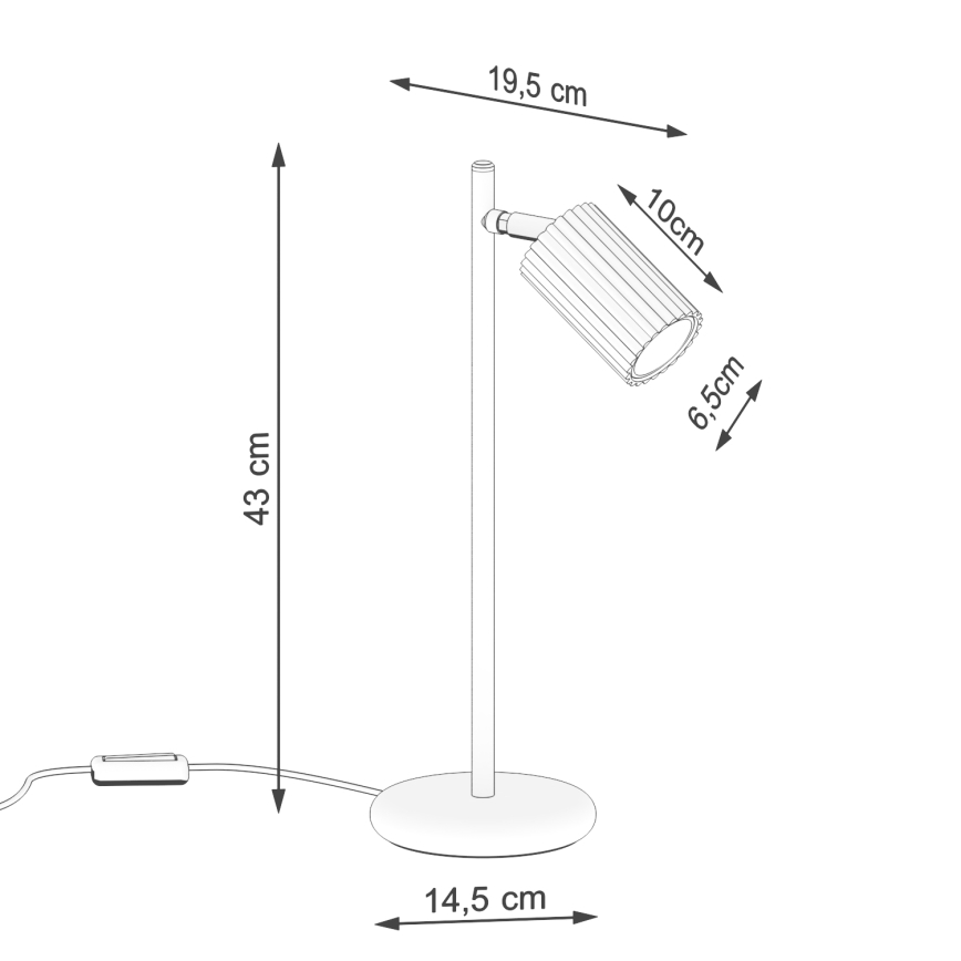 Tafellamp KARBON 1xGU10/10W/230V wit