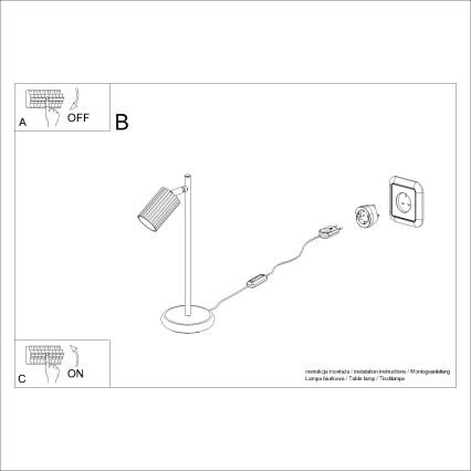 Tafellamp KARBON 1xGU10/10W/230V wit