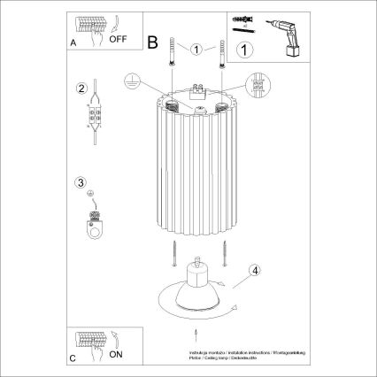 Spot KARBON 1xGU10/10W/230V 10 cm zwart