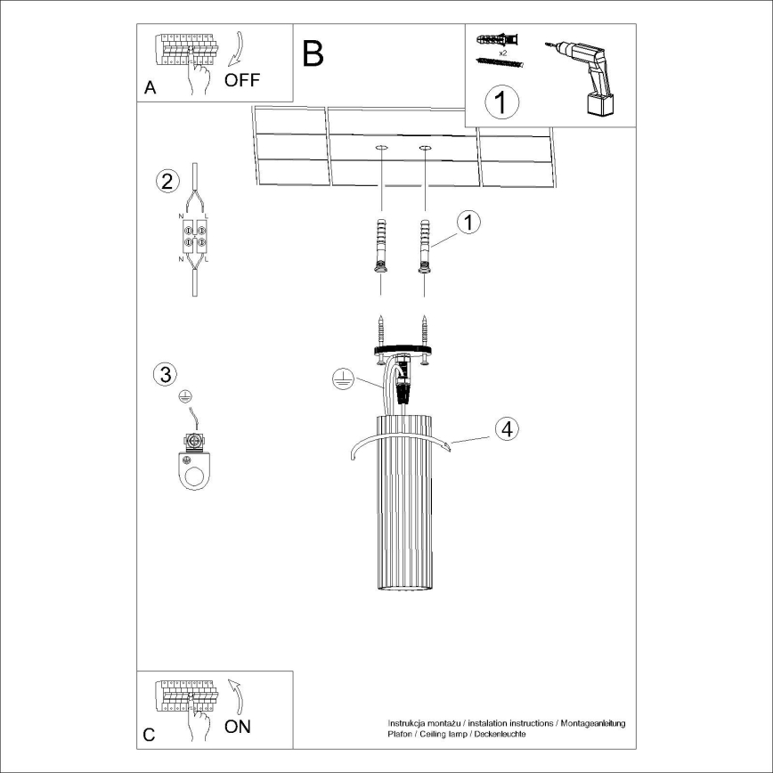 Spot KARBON 1xGU10/10W/230V 20 cm zwart
