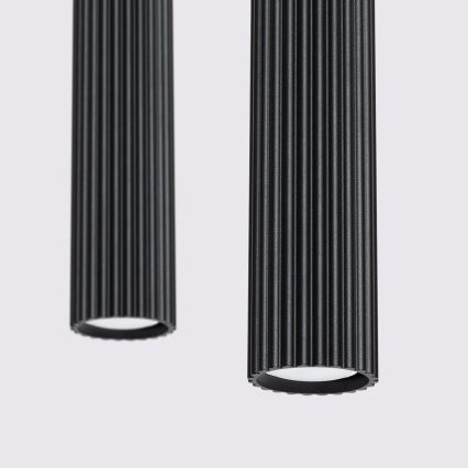 Hanglamp aan een koord KARBON 2xGU10/10W/230V zwart