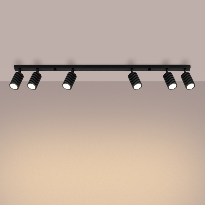 Spot KARBON 6xGU10/10W/230V zwart