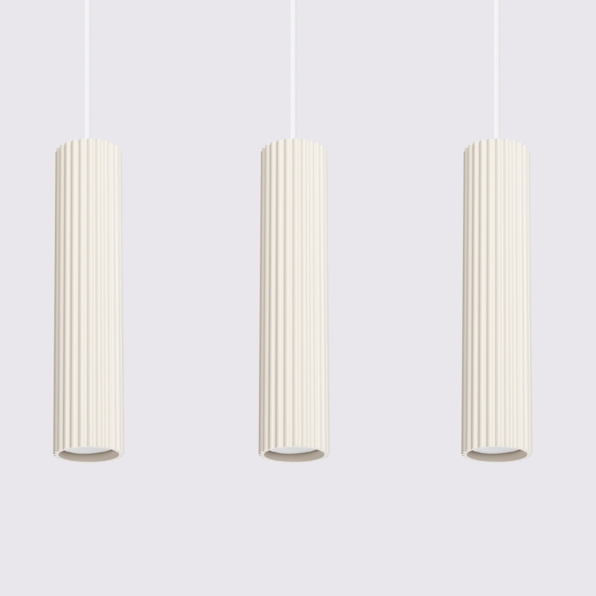 Hanglamp aan een koord KARBON 3xGU10/10W/230V crème