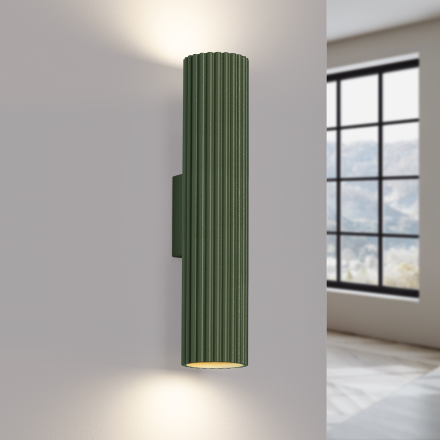 Wandlamp KARBON 2xGU10/10W/230V groen