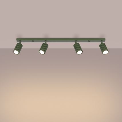 Spot KARBON 4xGU10/10W/230V groen