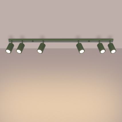 Spot KARBON 6xGU10/10W/230V groen