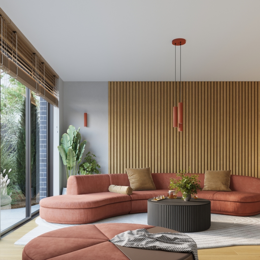Hanglamp aan een koord KARBON 3xGU10/10W/230V rood