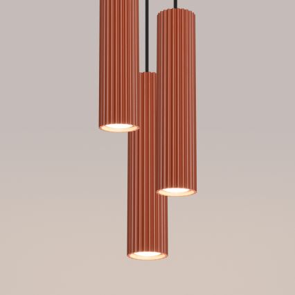 Hanglamp aan een koord KARBON 3xGU10/10W/230V rood