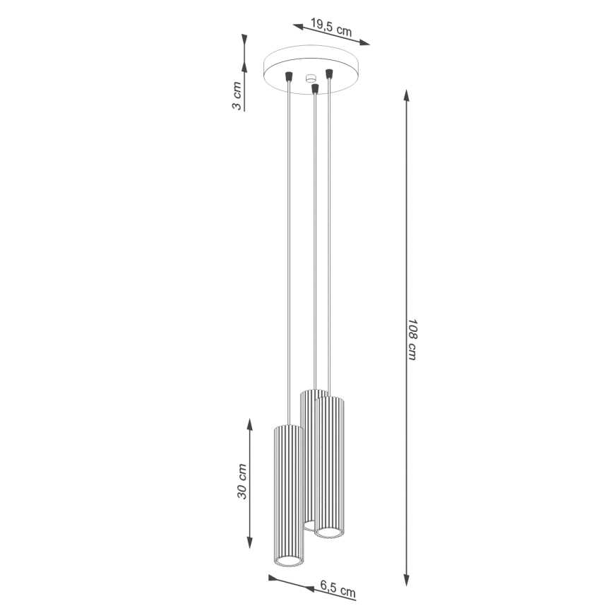 Hanglamp aan een koord KARBON 3xGU10/10W/230V rood