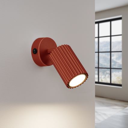 Wandspot KARBON 1xGU10/10W/230V rood