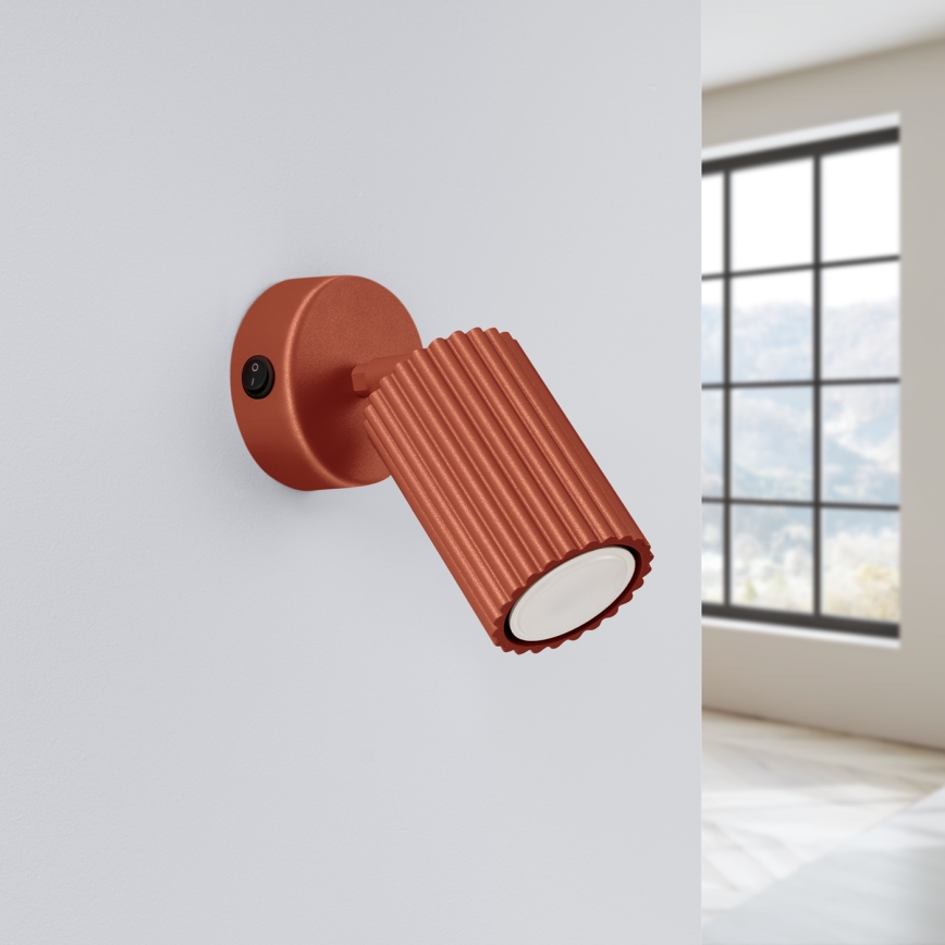 Wandspot KARBON 1xGU10/10W/230V rood