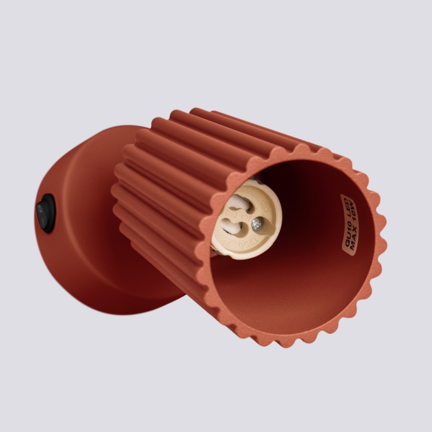 Wandspot KARBON 1xGU10/10W/230V rood