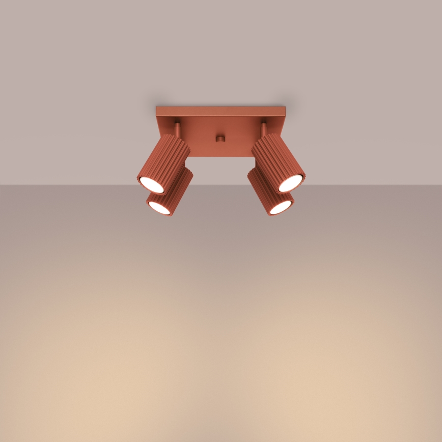 Spot KARBON 4xGU10/10W/230V rood