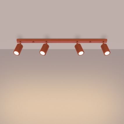 Spot KARBON 4xGU10/10W/230V rood