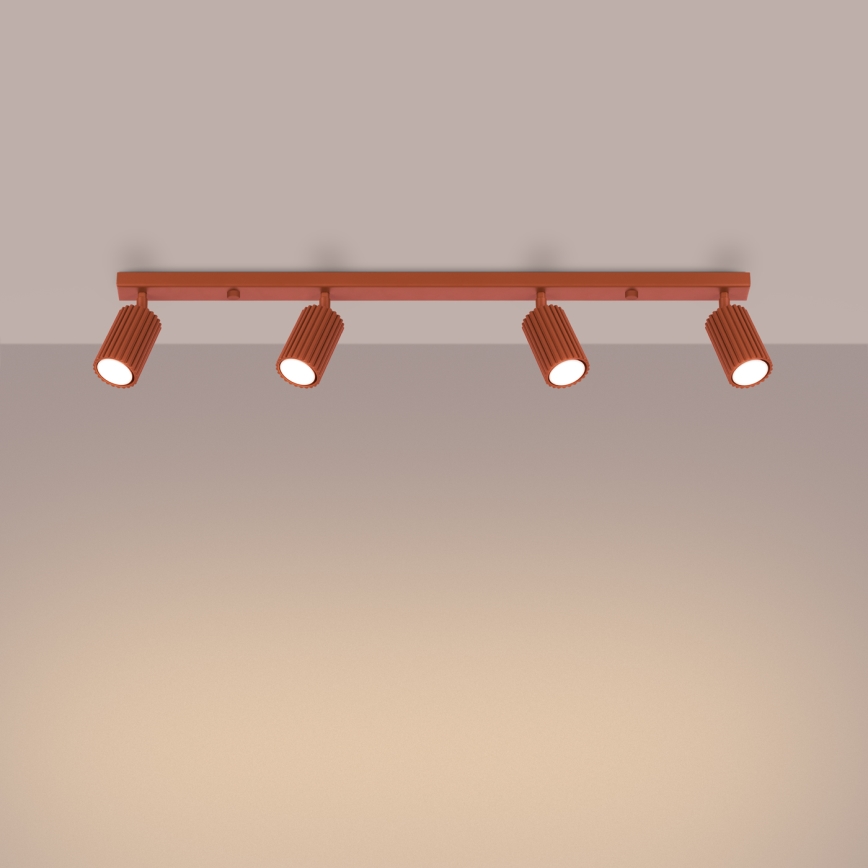 Spot KARBON 4xGU10/10W/230V rood