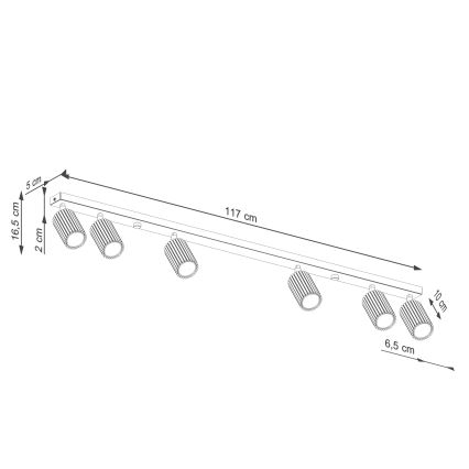 Spot KARBON 6xGU10/10W/230V rood