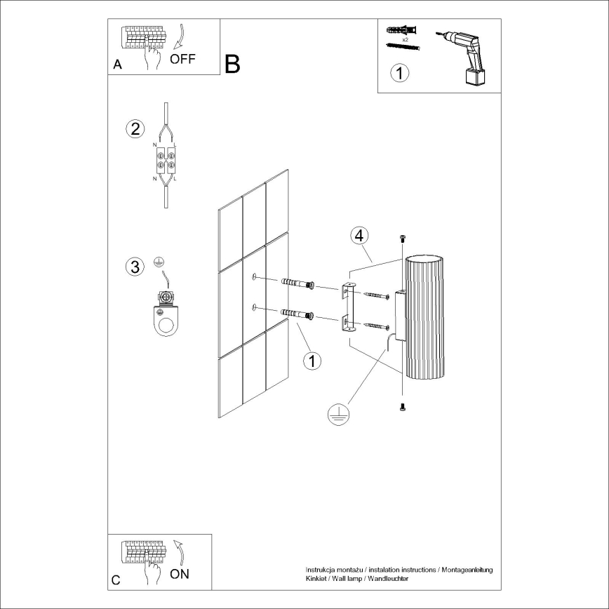 Wandlamp KARBON 2xGU10/10W/230V wit
