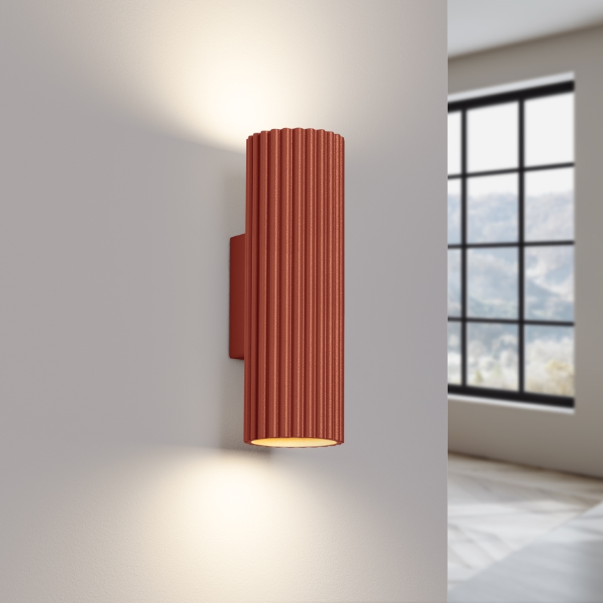 Wandlamp KARBON 2xGU10/10W/230V rood