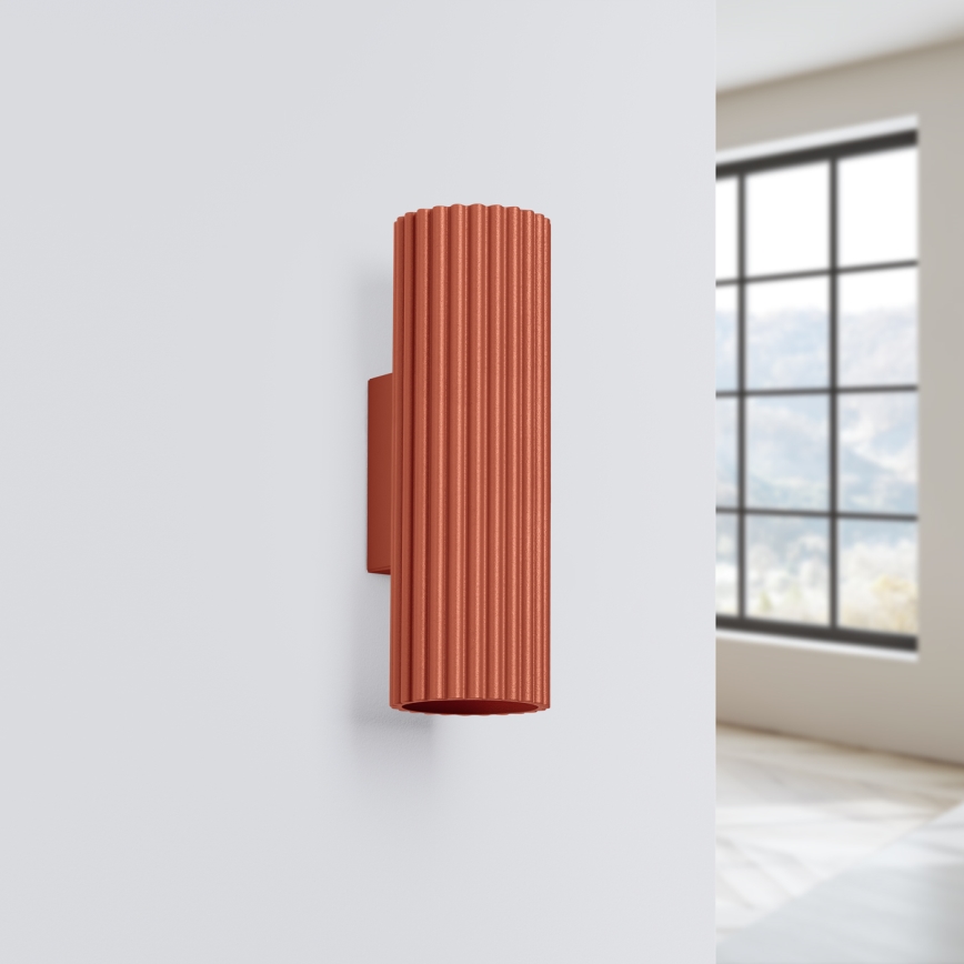 Wandlamp KARBON 2xGU10/10W/230V rood