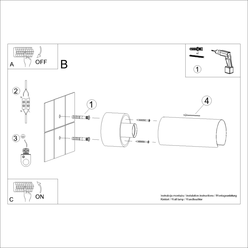 Wandlamp FLASH 1xE27/15W/230V wit