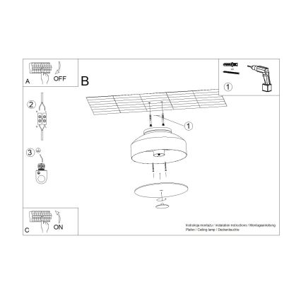 Plafondlamp OMIQ 4xE27/15W/230V Ø 30 cm wit