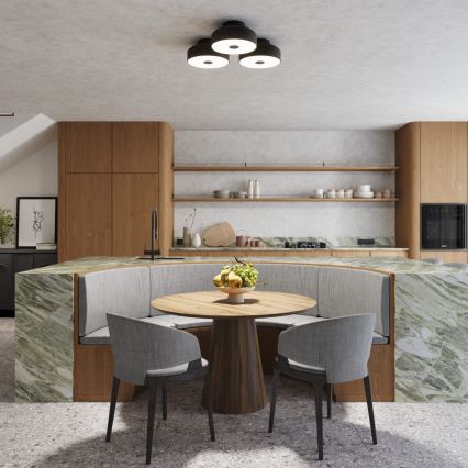 Plafondlamp OMIQ 4x E27/15W/230V Ø 30 cm zwart