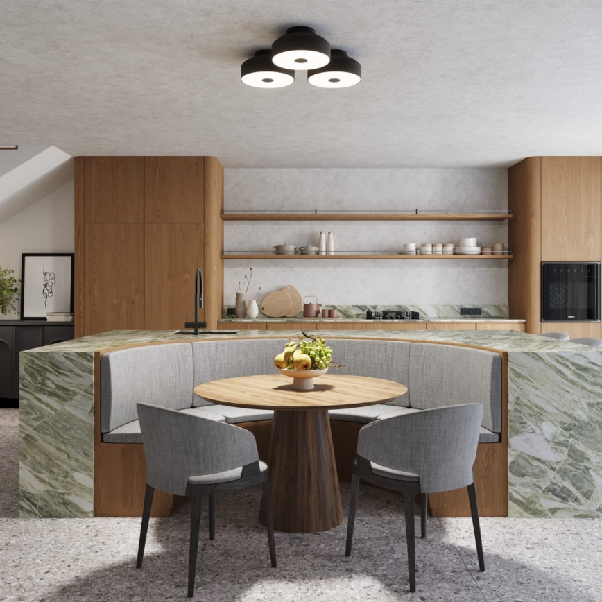 Plafondlamp OMIQ 4x E27/15W/230V Ø 30 cm zwart