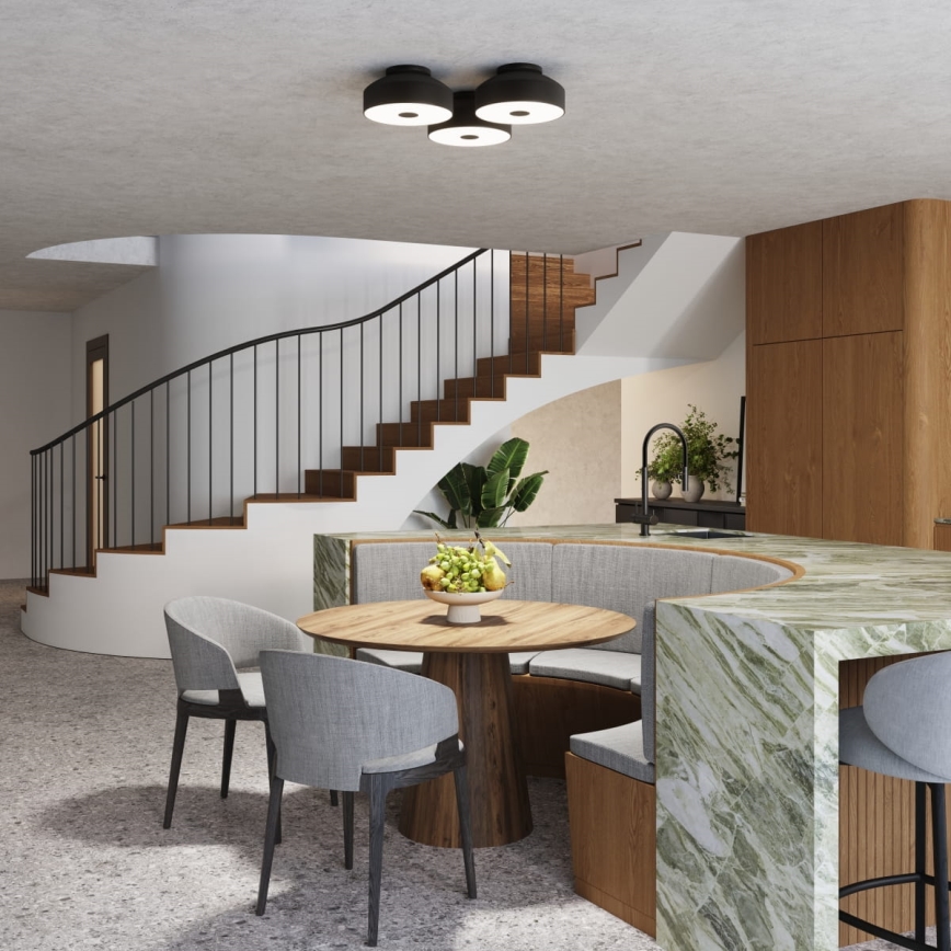 Plafondlamp OMIQ 4x E27/15W/230V Ø 30 cm zwart