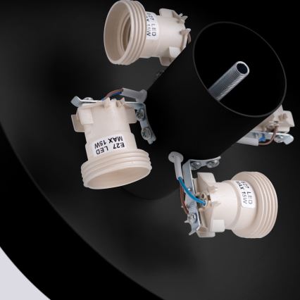 Plafondlamp OMIQ 4x E27/15W/230V Ø 30 cm zwart