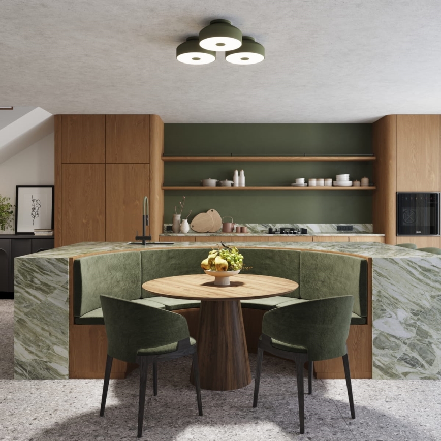 Plafondlamp OMIQ 4xE27/15W/230V Ø 30 cm groen