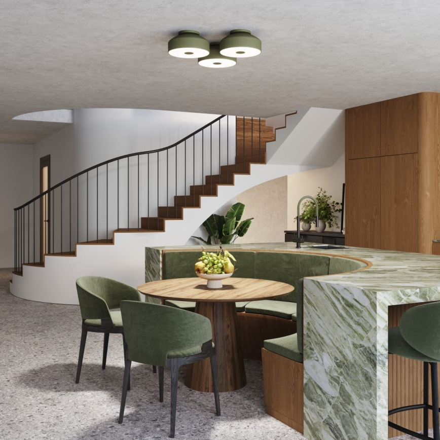 Plafondlamp OMIQ 4xE27/15W/230V Ø 30 cm groen