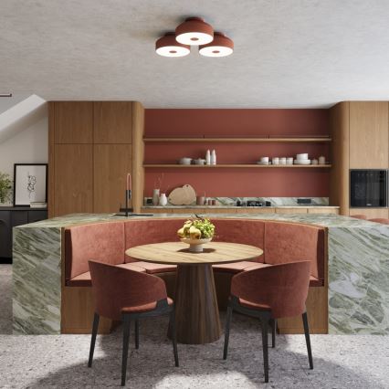 Plafondlamp OMIQ 4xE27/15W/230V Ø 30 cm rood