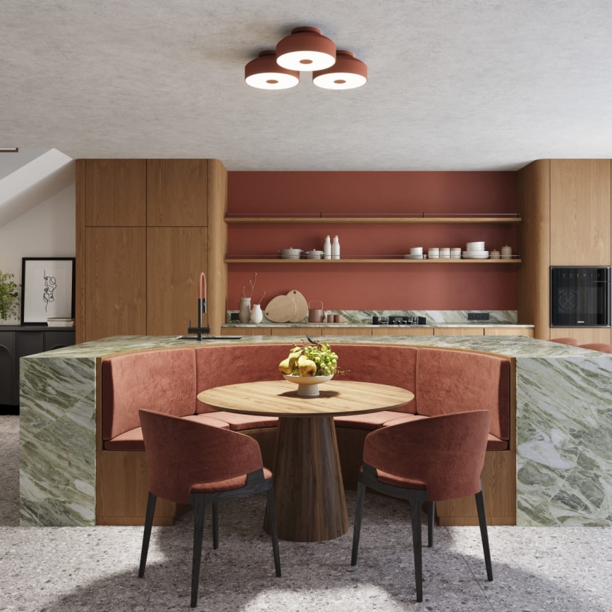 Plafondlamp OMIQ 4xE27/15W/230V Ø 30 cm rood