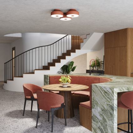 Plafondlamp OMIQ 4xE27/15W/230V Ø 30 cm rood