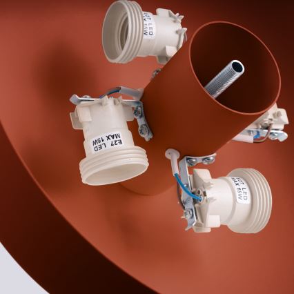 Plafondlamp OMIQ 4xE27/15W/230V Ø 30 cm rood