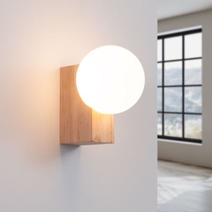 Wandlamp BULBO 1xG9/8W/230V beuken/wit