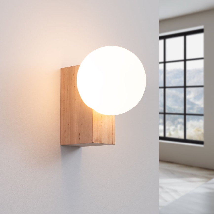Wandlamp BULBO 1xG9/8W/230V beuken/wit