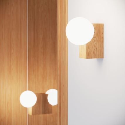 Wandlamp BULBO 1xG9/8W/230V beuken/wit