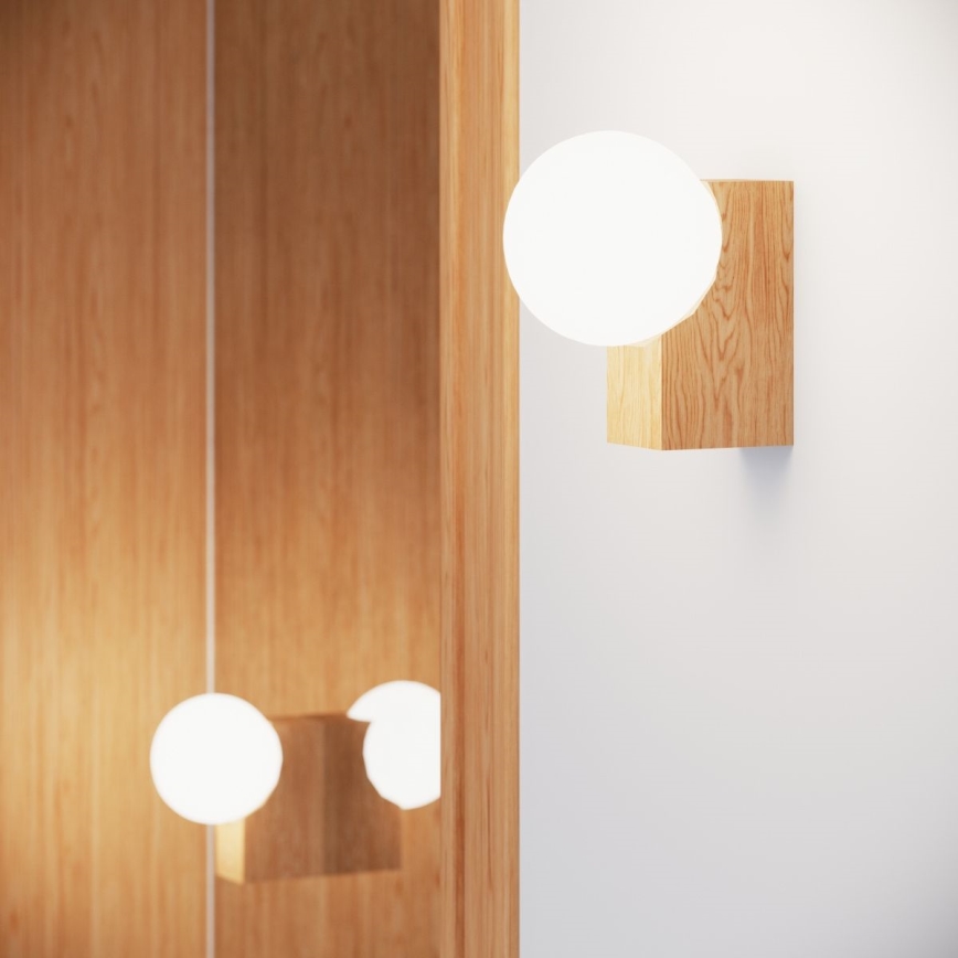 Wandlamp BULBO 1xG9/8W/230V beuken/wit