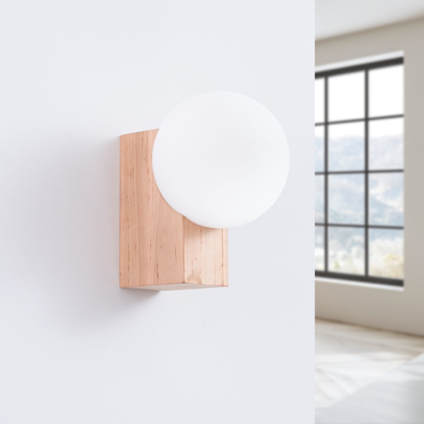 Wandlamp BULBO 1xG9/8W/230V beuken/wit