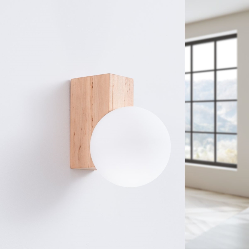 Wandlamp BULBO 1xG9/8W/230V beuken/wit