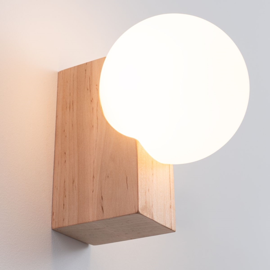 Wandlamp BULBO 1xG9/8W/230V beuken/wit