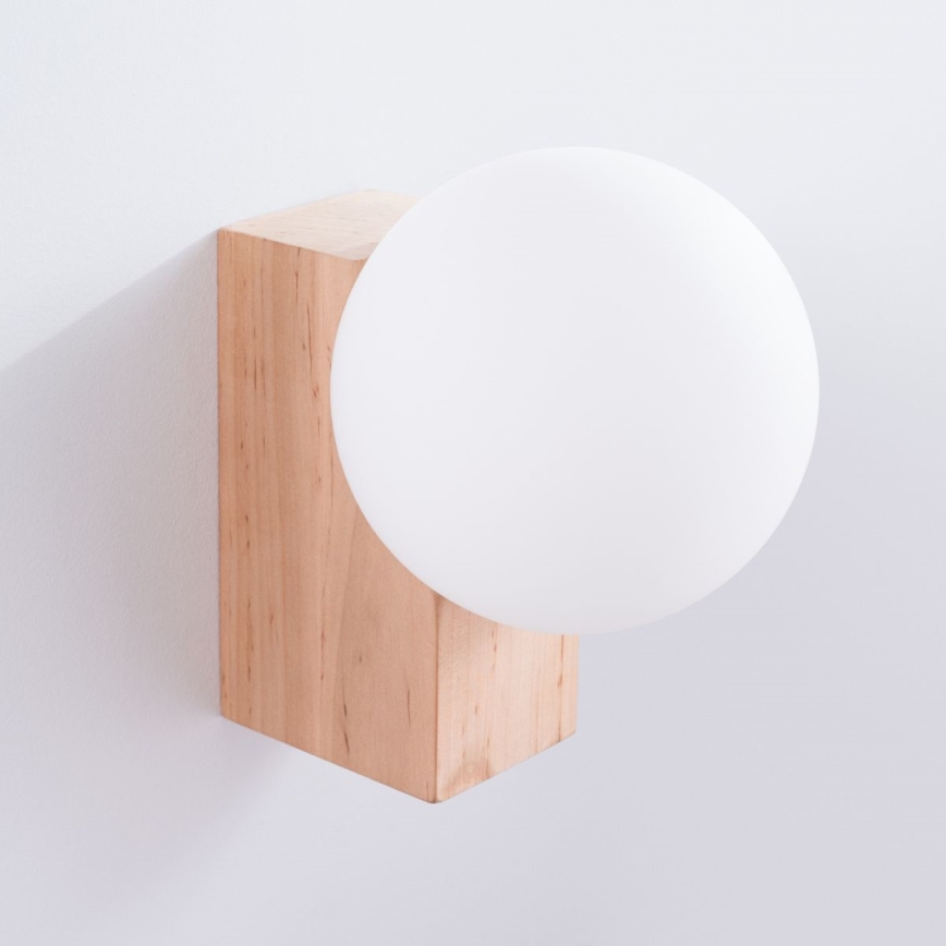 Wandlamp BULBO 1xG9/8W/230V beuken/wit