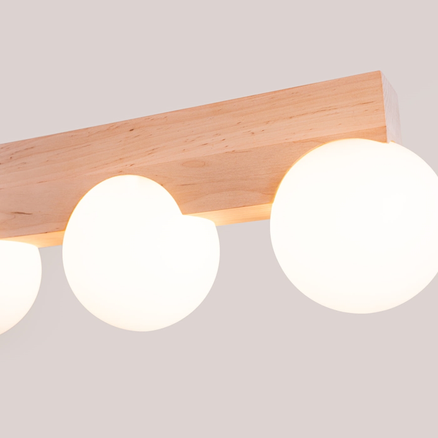 Plafondlamp BULBO 4xG9/8W/230V beuken/wit