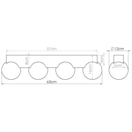 Plafondlamp BULBO 4xG9/8W/230V beuken/wit