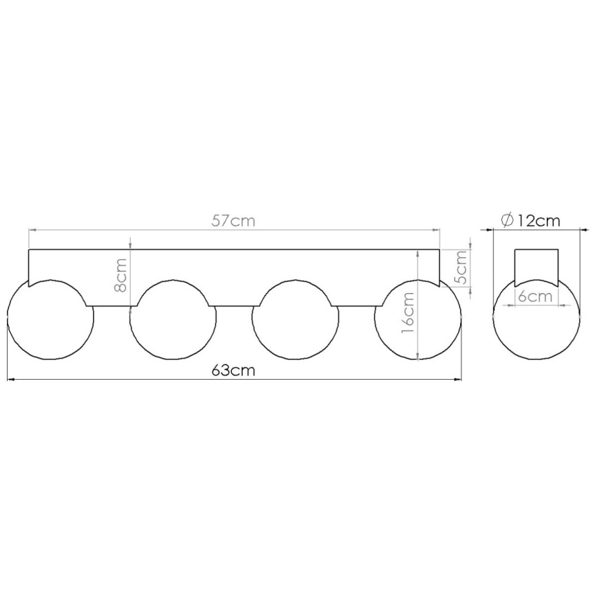 Plafondlamp BULBO 4xG9/8W/230V beuken/wit