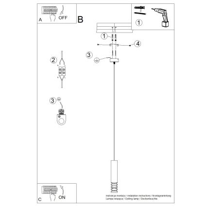 Hanglamp aan een koord LAMI 1xGU10/10W/230V wit