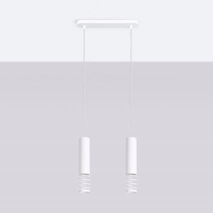 Hanglamp aan een koord LAMI 2xGU10/10W/230V wit