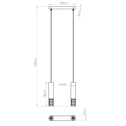 Hanglamp aan een koord LAMI 2xGU10/10W/230V wit